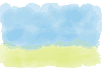 水色と黄色の水彩背景