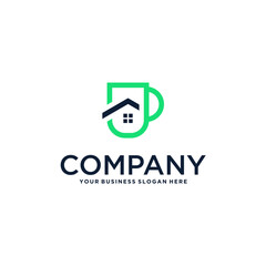 real estate logo design with house and building