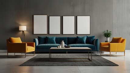 Aesthetic bright sunny elegant home living room interior design with comfortable lounge chair, hat, side table, flowers bouquet, shelf with decorations. interior design
