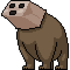 Fototapeta premium pixel art of bear paper bag