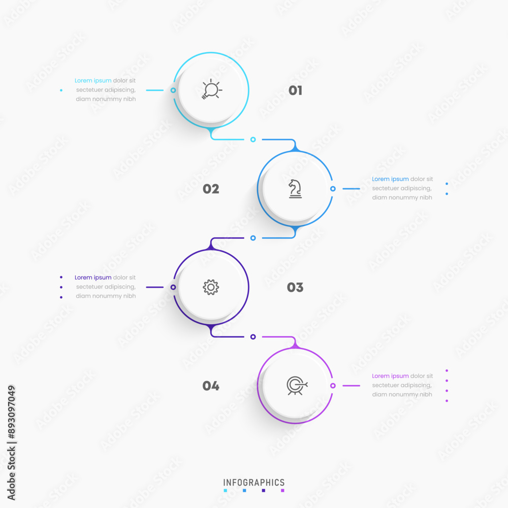 Wall mural vector infographic label design template with icons and 4 options or steps. can be used for process 