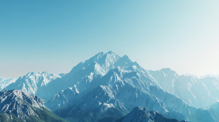 Obraz premium Snow-Covered Mountain Peaks with Copyspace