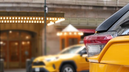 New York City Grand Central Terminal railway station, 42 street. Manhattan Midtown. Yellow taxi...