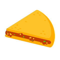 quesadilla flat vector illustration clipart