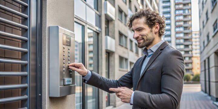 young businessman with keys