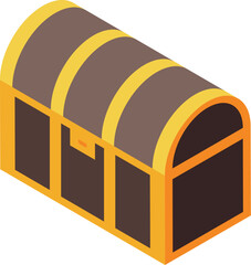 Closed antique chest, storing gold bars, jewelry and other expensive belongings