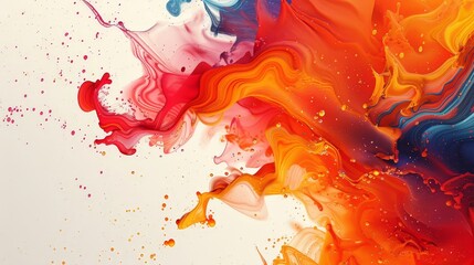 Naklejka premium Vivid Color Explosion: Abstract Art with High-Resolution, Vibrant Colors, and Minimalist Design