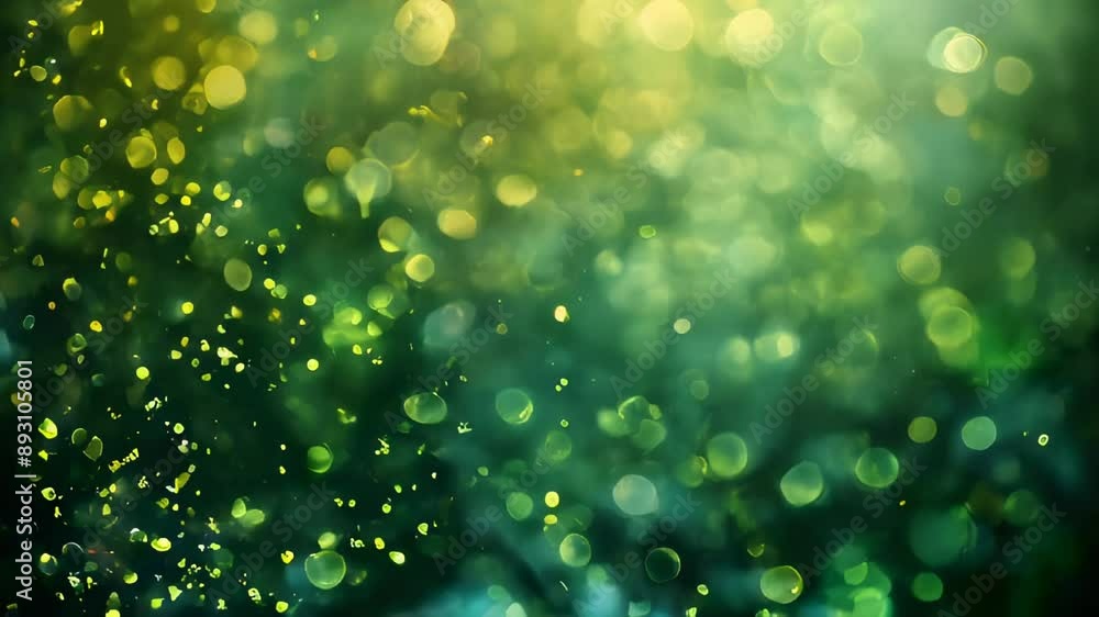 Aufkleber green bokeh abstract with sparkling lights, creating a vibrant and mesmerizing visual ideal for back