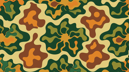 Fototapeta premium Abstract seamless pattern with natural shapes. tropical fruit and exotic summer doodles. Trendy fashion background includes modern minimalist art