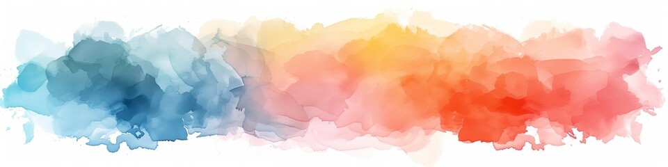 Obraz premium A colorful watercolor painting with a blue, red, and yellow colors
