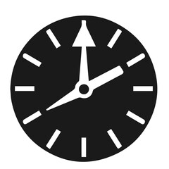 Clean black and white vector silhouette of a Clock logotype on white background