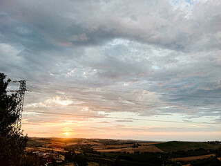 view of the countryside on the Romagna hills, Italy
