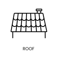 Roof line vector icon with editable stroke