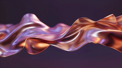 Obraz premium Captivating Waves of Vibrant Digital Liquid Art - Shimmering Curves,Flowing Energy,and Ethereal