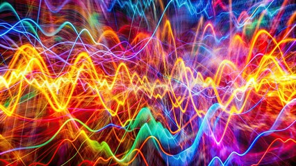 A vibrant and energetic abstract image representing the rhythmic pulse of life , rhythm, pulse, vitality, energy, heartbeat