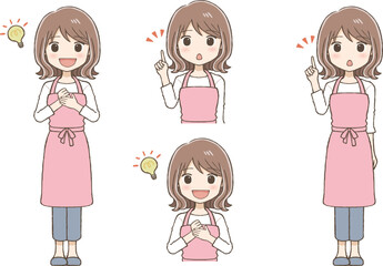A Woman in an Apron Has a Spark of Inspiration