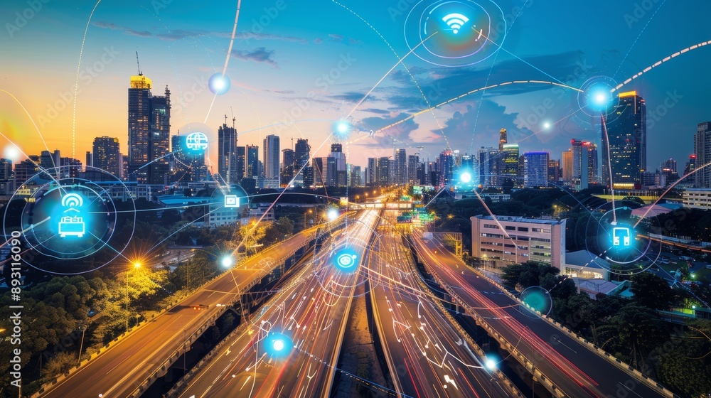 Poster enhancing urban connectivity to drive smart city development and optimize operational efficiency