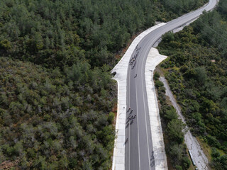 Marmaris Cycle Tour Racing in the Summer Season Drone Photo, Marmaris Mugla, Turkiye (Turkey)