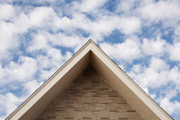 Exterior traingular shaped roofline of a building in Coronado