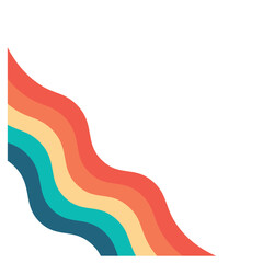 Retro Rainbow Wavy Corner
