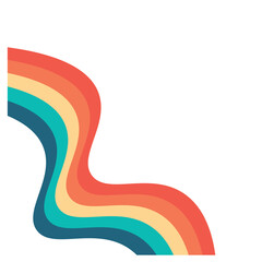 Retro Rainbow Wavy Corner