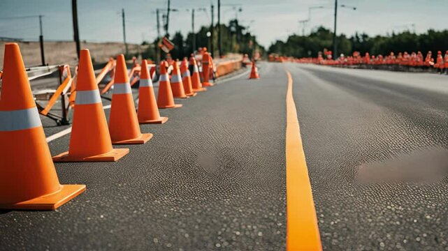 Road Construction with Traffic Cones