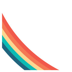 Retro Rainbow Wavy Corner