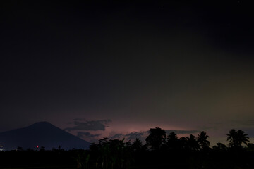 the beauty of the mountain at night 