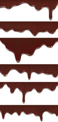 Vector chocolate dripping set on a white background