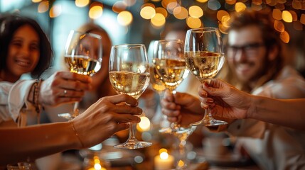 Director and team celebrating performance success with a toast, [Director Satisfied Performance], [workplace celebration]