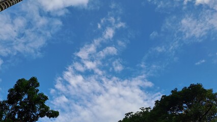 Fototapeta premium Blue Sky with Pretty Cloud In Singapore