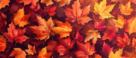 Fototapeta premium Vibrant Autumn Leaves in Warm Hues