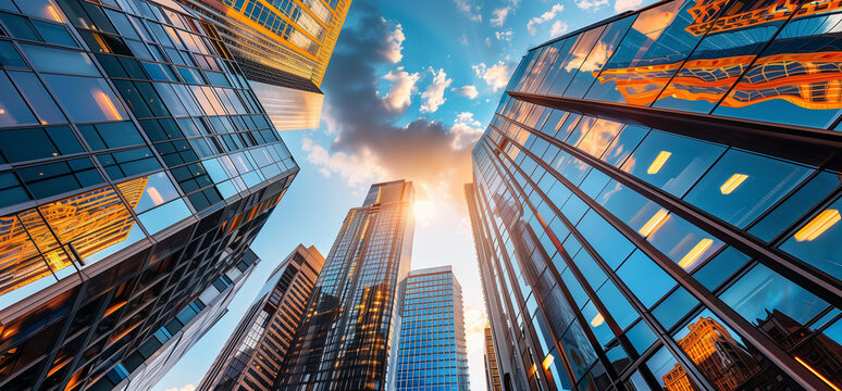 Stylish LinkedIn Background: Real Estate Agency with City View