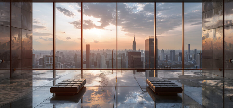 Epic LinkedIn Background for Real Estate Agency: Photorealistic Cityscape
