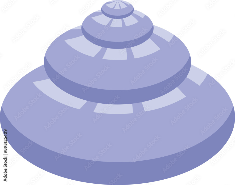 Poster purple shell is lying on its side, with its spiral structure visible