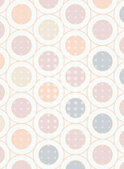 パステルカラーの水玉模様のシームレスパターン