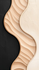Fototapeta premium Minimalist Geometric Curves Wallpaper: Black and Ivory Colors