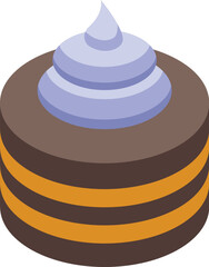 Chocolate cake with blue cream, delicious dessert for birthday party and wedding celebration