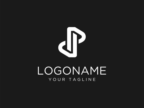 Letter JP logo design monogram vector template