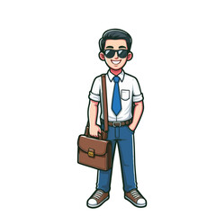 illustration boy of office people 