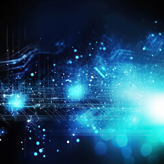 generated illustration of abstract network digital technology background.