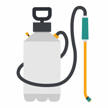 Garden sprayer pump vector cartoon illustration isolated on a white background.