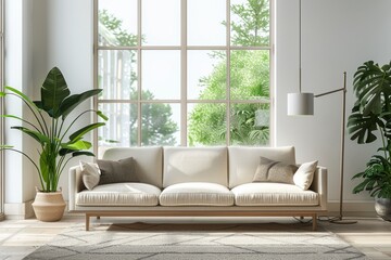 Modern scandinavian interior room created with Generative AI