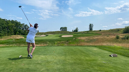 Woman Playing Golf in Wisconsin