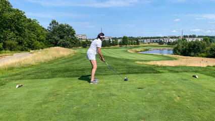 Woman Playing Golf in Wisconsin