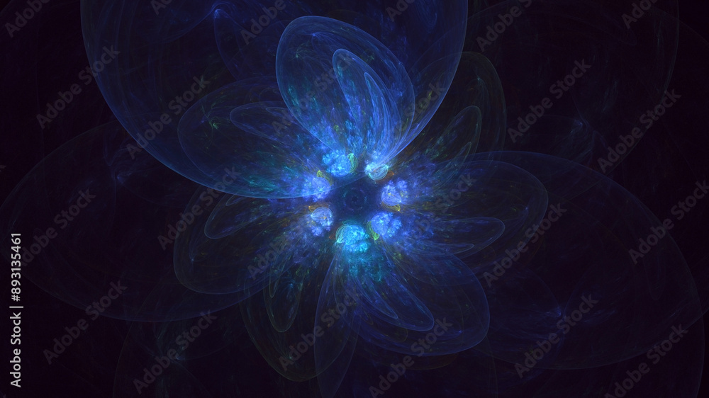 Poster 3d manual rendering abstract technology fractal background. its not ai generatd illustration.