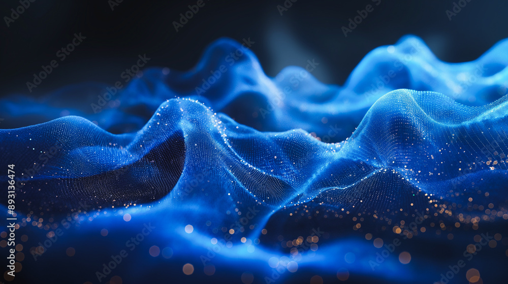 Poster futuristic abstract blue technology background featuring dynamic lines and digital patterns for a hi