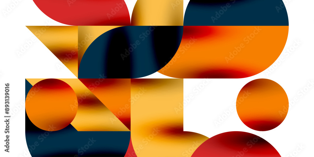 Aufkleber tech minimal circular shapes geometric art. vector modern circles