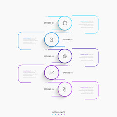 Vector Infographic label design template with icons and 5 options or steps. Can be used for process diagram, presentations, workflow layout, banner, flow chart, info graph.