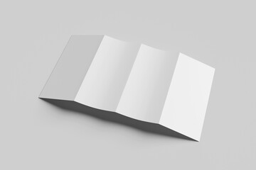 Blank 4-fold leaflet brochure for mockup